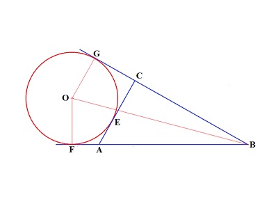 Usando segmentos tangentes a una circunferencia